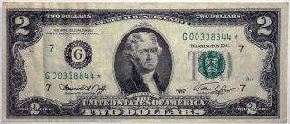 1976 - G Chicago $2 Star Note G00338844 Check Out This Serial Number photo