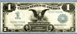 1899 One Dollar $1 Black Eagle Silver Certificate Note - Large Bill photo