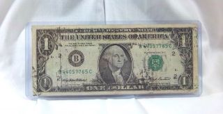 Rare 1994 $1 Federal Reserve Note Front And Back Ink Smear photo