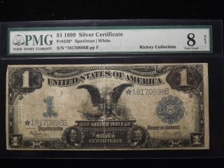 1899 $1 One Dollar Star Black Eagle Silver Certificate Certified Pmg Vg 8 photo
