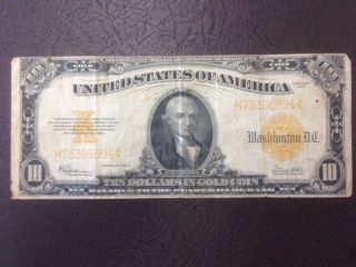 1922 Ten Dollars Gold Certificate photo
