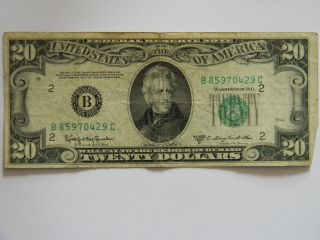 1950d Twenty Dollar $20 Federal Reserve B Series Note photo