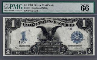 Silver Certificate 1899 $1 Silver Eagle T70a In A Pmg Gem 66 All So Cga photo