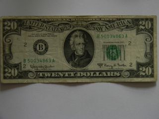 1963a Twenty Dollar $20.  00 Federal Reserve B Series Note photo