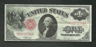 1 - Series 1917 $1 Legal Tender United States Large Size Note - H50372794a - Ex.  Fine photo