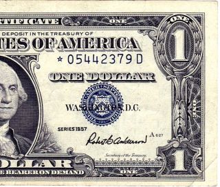 Nbc 1957 Star Note Silver Certificate 