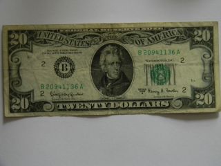 1963a Twenty Dollar $20 Federal Reserve B Series Note photo