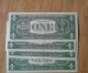 4 Consecutive Uncirculated 1963 A $1 Dollar Bills (chicago Federal Reserve Bank) Small Size Notes photo 1