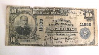 Scarce 1902 National Bank Of St Louis,  Missouri $10 National Note photo
