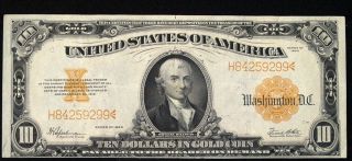 1922 $10 Gold Note Crisp Au (b6026) photo