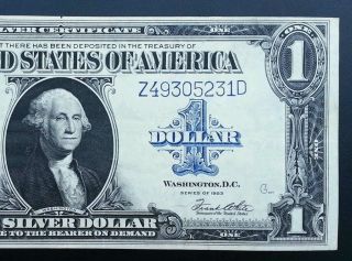1923 $1 Dollar Silver Certificate Great Eye Appeal Large Size Note Rare photo