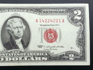 1963 $2 Dollar Bill Red Seal Crisp Gem Unc photo