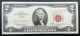 1963 $2 Dollar Bill Red Seal Crisp Gem Unc Small Size Notes photo 1