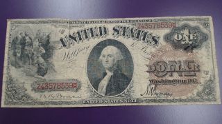 $1 Legal Tender 1880 Large Seal Red Circulated One Dollar United States Note photo