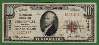 {middleville} $10 The Middleville Nb Middleville Ny Ch 11656 One Bank Town photo