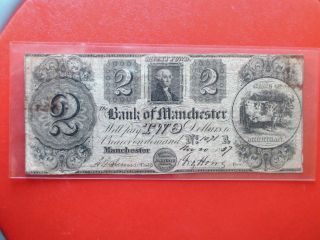 1837 $2 The Bank Of Manchester,  Michigan (vf) photo