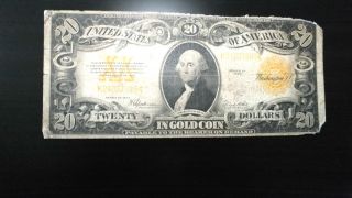 1922 $20 Washington Large Gold Note Signed Speelman/white photo