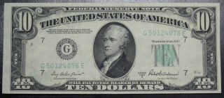 1950 B Ten Dollar Federal Reserve Note Chicago Grading Choice Cu 4076e Pm5 photo