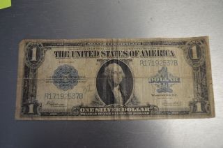Antique 1923 One Dollar $1 Bill Blue Seal Silver Certificate Large Note A photo