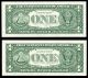 (2) Consecutive Uncirculated 2003 $1 Frn  Star  F05669993,  94 Small Size Notes photo 1