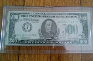 1934 $500 Five Hundred Dollar Kansas City Note photo