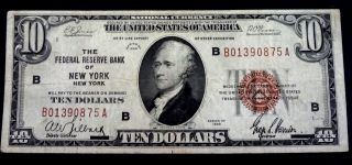 1929 - $10 National Currency Note -,  