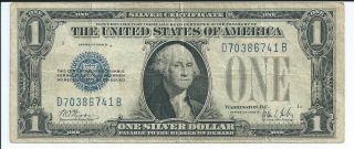 $1 Silver Certificate 1928b Db Block Fine Blue Seal 741b photo