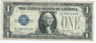 $1 Silver Certificate 1928a Eb Block Very Fine Blue Seal 544b photo