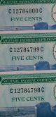 5 Cent Series 681 Military Payment Certificate In Consecutive Order Au++ Paper Money: US photo 1