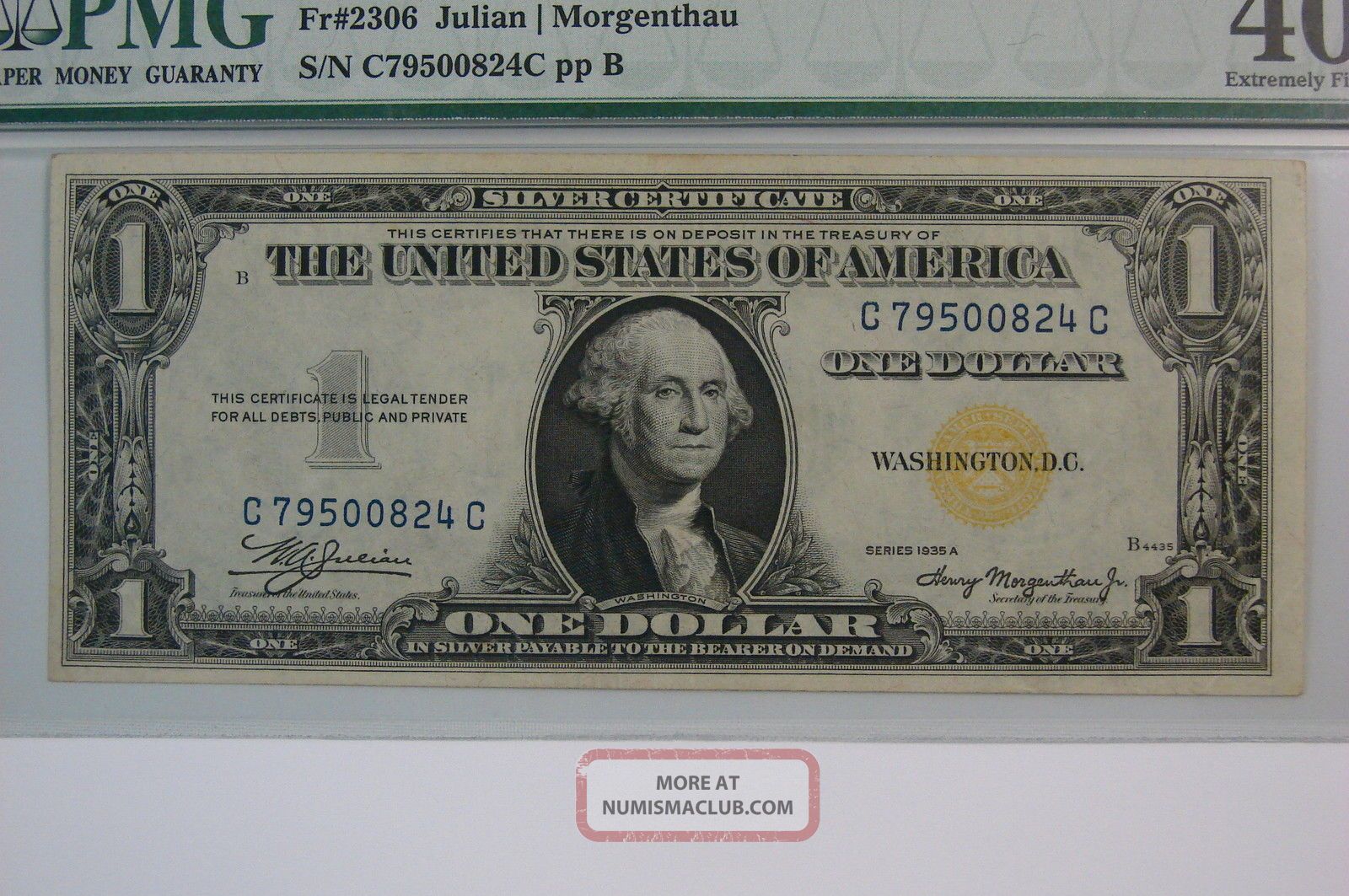 1935a $1 North Africa Silver Certificate Fr 2306 Pmg Xf 40 Epq