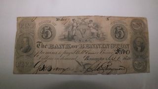 Rare 1840 $5 Five Dollar Obsolete Note Bennington.  Vermont photo