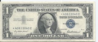 1957 $1.  00 Silver Certificate Note Star photo