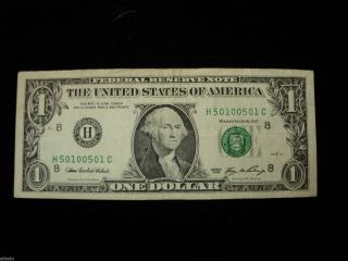 2006 $1 Frn W/ Semi Repeater Serial Number - Fr - 1933 - H - Xf+ photo