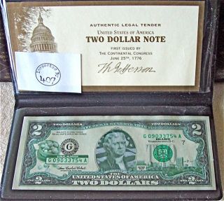 2003 Two Dollar Note Idaho State Commemorative Overprint $2.  00 Uncirculated Bill photo