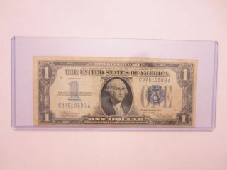 1934 $1 One Dollar Silver Certificate Funnyback In Hard Plastic Sleeve Very Fine photo