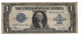 1923 $1 Large Silver Certificate Big Blue Seal Fr 237 Horse Blanket photo