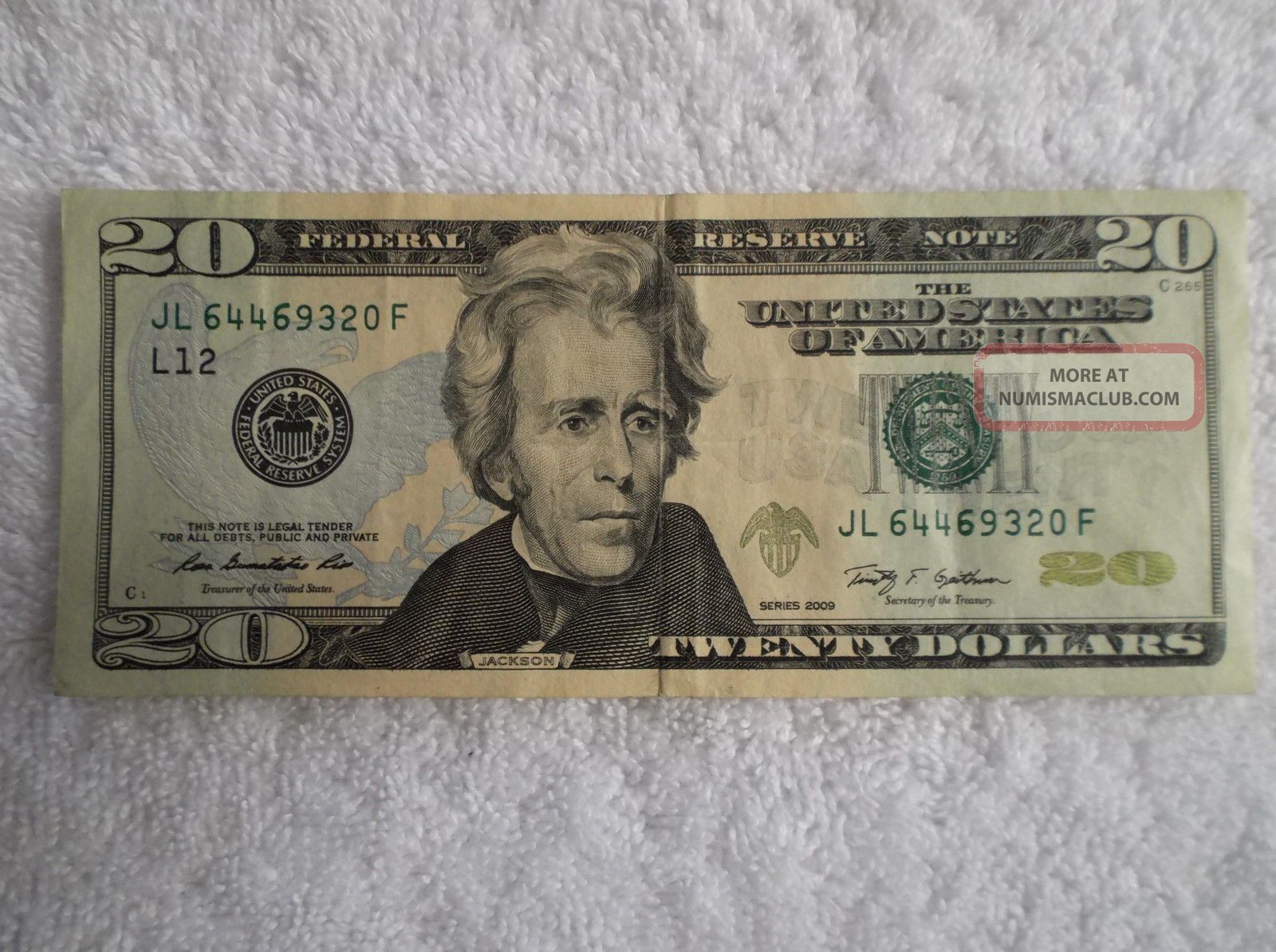 20 dollar bill serial number