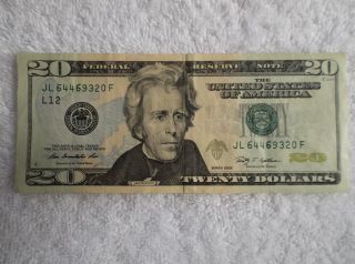 Error 20 Dollar Bill Serial Number Blotched photo
