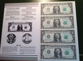 1985 D Series $1.  00 Bills,  Uncirculated,  Uncut photo