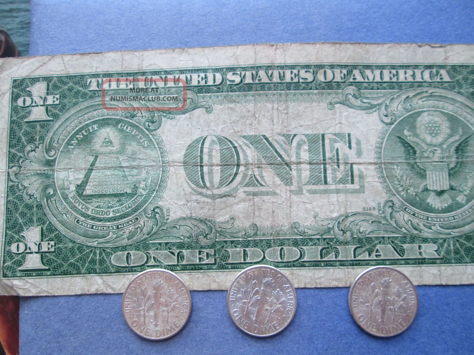 1935d One Dollar Silver Certificate 3 Coins Circulated Good Condition