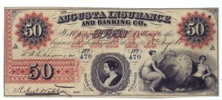 Augusta Insurance & Banking Company $50 - 1860 Augusta,  Georgia - Bright Colors photo
