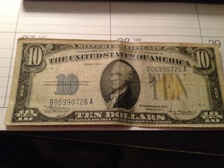 $10 Bill 1934 Silver Certificate photo