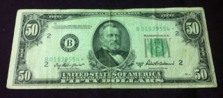 1950 B $50 York Federal Reserve Star Note photo