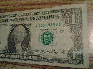 2006 - 1 - Dollar Bill Us Rare Sereal 05989898 - Repeter photo