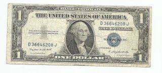 1935 G $1 Dollar Silver Certificate Note Circulated photo