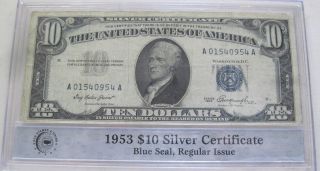 1953 $10 Blue Seal Silver Certificate (919a) photo