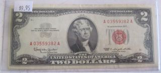 1963 Red Seal Two Dollar United States Note (318hh) photo