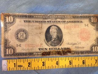 1913 Us $10 Bill Federal Reserve Bank Of Richmond,  Virginia.  B photo