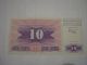 1992 Bosnia And Herzegovina - 10 Dinar Bill Europe photo 1