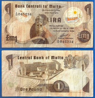 Malta 1 Lira 1979 Loy Of 1967 Serie A 10 Not Dot At Right Ppal photo